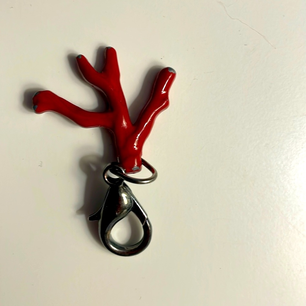 Isaia Napoli Coral Logo Keychain